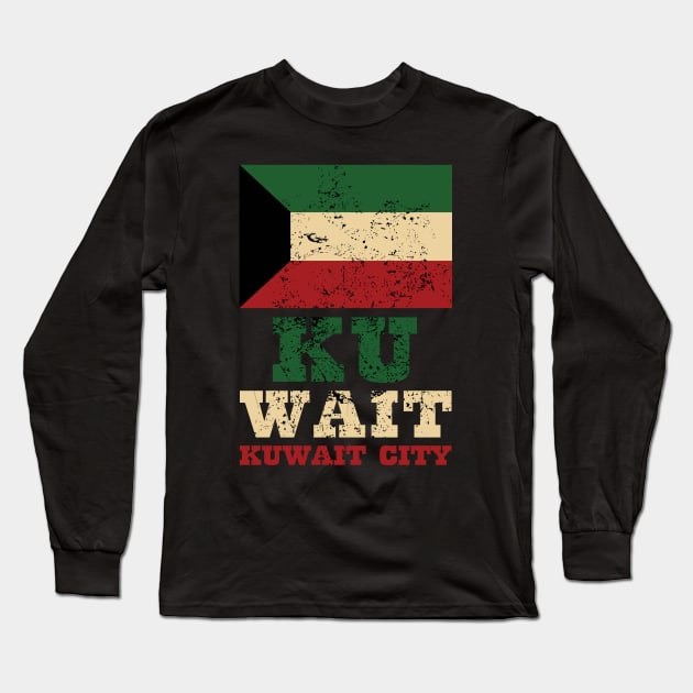 Flag of Kuwait Long Sleeve T-Shirt by KewaleeTee